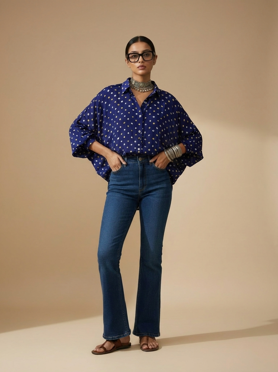 Blue Bandhej Shirt