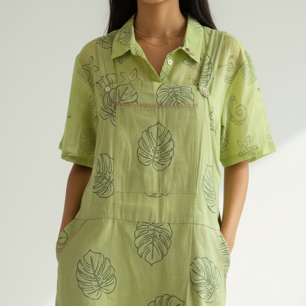 Tropical Dungaree Set