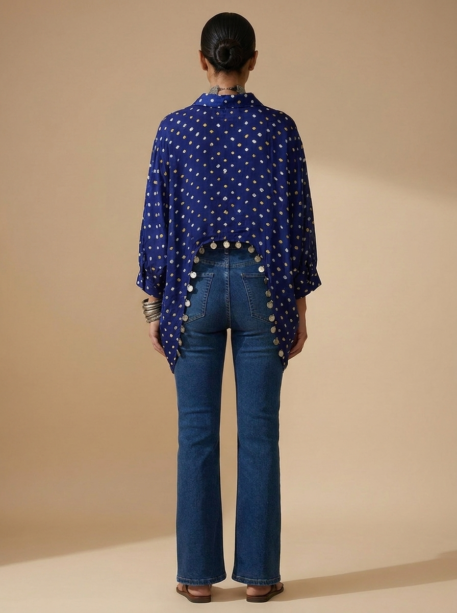 Blue Bandhej Shirt