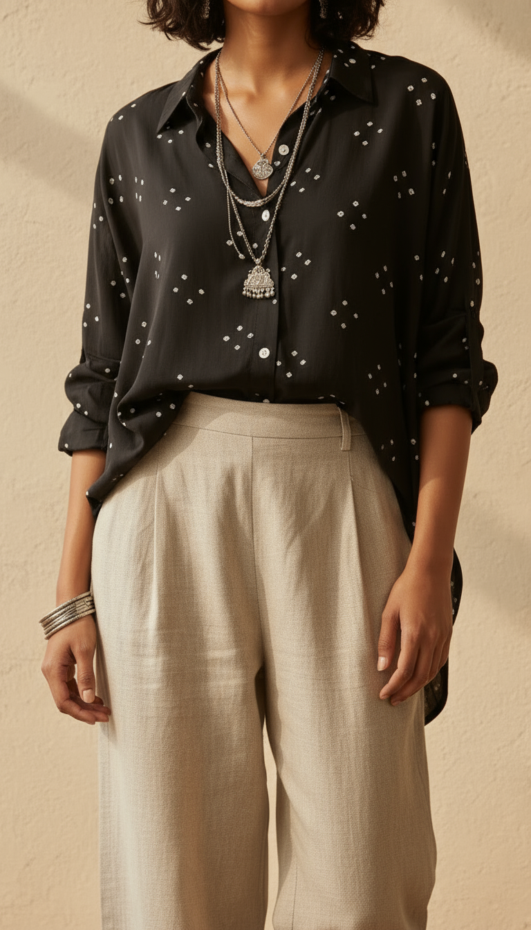 Black Bandhani Shirt