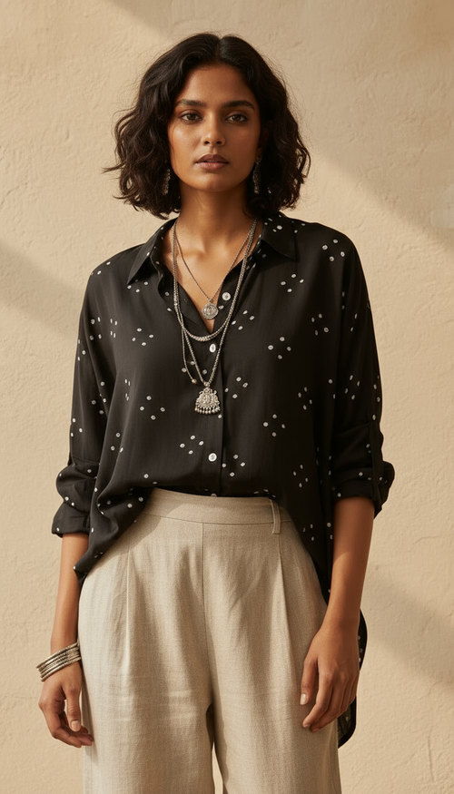 Black Bandhani Shirt